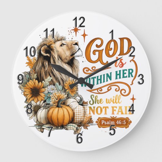 God Is Within Her...  ラージ壁時計 (正面)