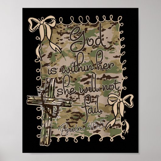 God Is Within Her She Will Not Fail Christian Bibl ポスター (正面)