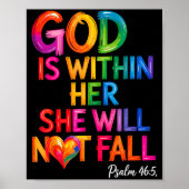 God Is Within Her She Will Not Fall Psalm 46-5  ポスター (正面)