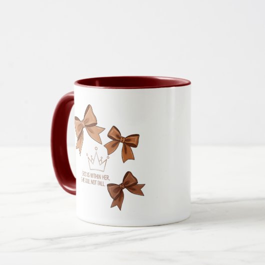 God is Within Her,  Two-Tone Mug | Christian  マグカップ (正面左)