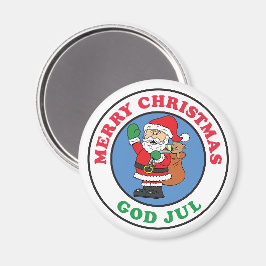 God Julスウェーデンクリスマスサンタ マグネット (正面/裏面)