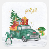 God Julスウェーデン格言 スクエアシール (正面)