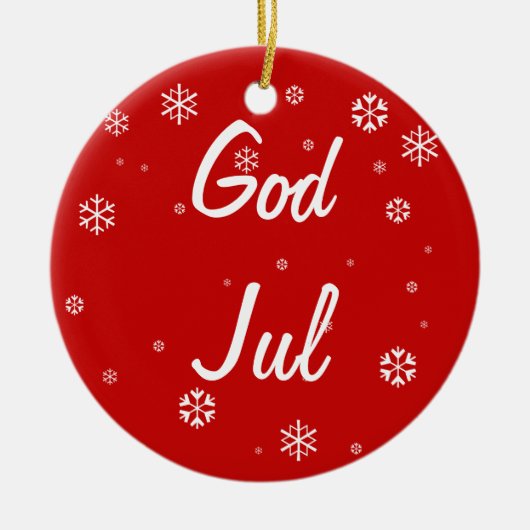 God Jul雪片 セラミックオーナメント (正面)