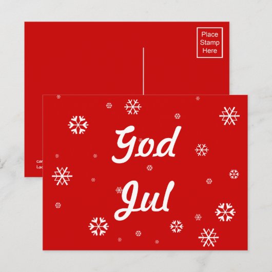 God Jul雪片 ポストカード (正面/裏面)