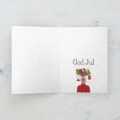 God Jul、スウェーデン語クリスマスプレゼントReindeer シーズンカード (内部)