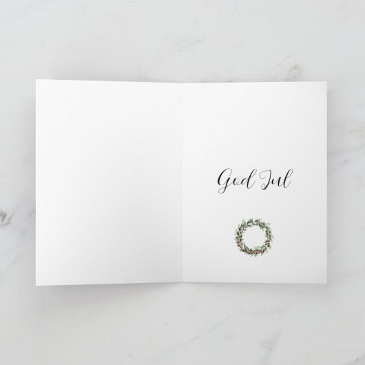 God Jul、スウェーデン語クリスマスリース シーズンカード (内部)