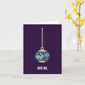 God Jul、スウェーデン語クリスマス カード (黄色い花)