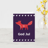 God Jul、スウェーデン語クリスマス カード (黄色い花)