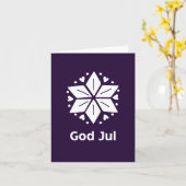 God Jul、スウェーデン語クリスマス カード (黄色い花)