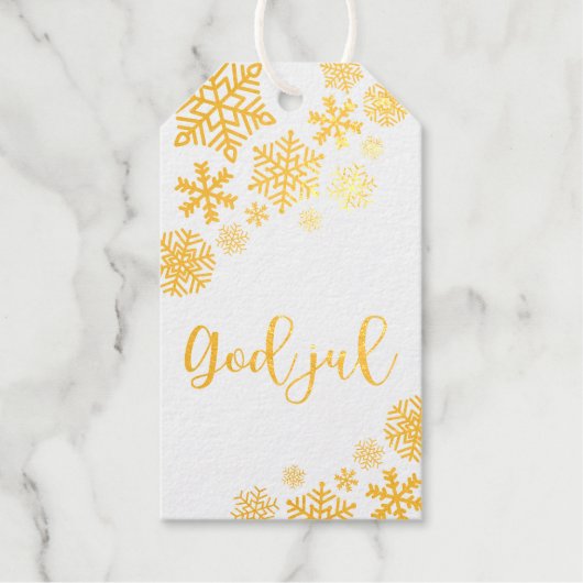 God Jul、ノルウェー語とスウェーデン語のメリークリスマス ギフトタグ (正面)