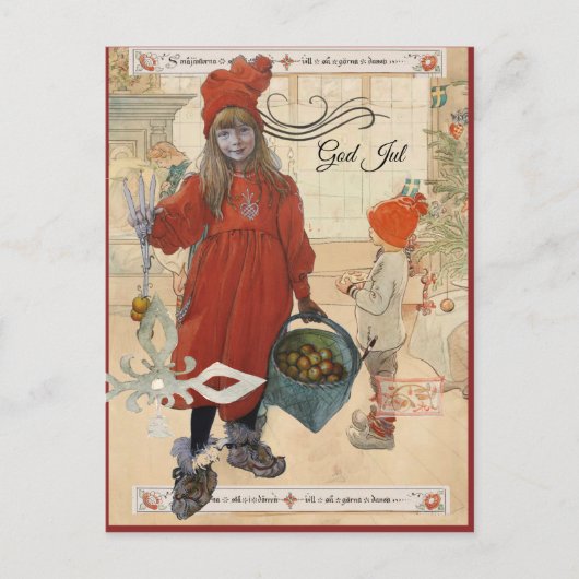 God Jul Helgkort シーズンポストカード (正面)