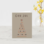 God jul (julkort)スウェーデンのクリスマス カード (黄色い花)