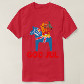 God Jul Merry Christmas Dala Horse Tomte Julbock S Tシャツ (デザイン正面)