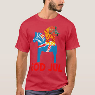 God Jul Merry Christmas Dala Horse Tomte Julbock S Tシャツ