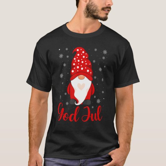 God Jul Norwegian Gnome Merry Christmas Apparel Tシャツ (正面)