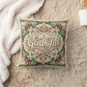 God Jul Norwegian Norway Christmas Throw Pillow クッション (ブランケット)