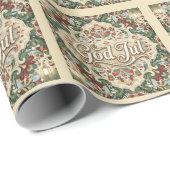 God Jul Norwegian Norway Christmas Wrapping Paper ラッピングペーパー (ロールコーナー)