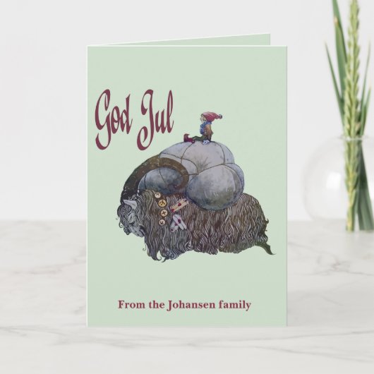 God Jul Scandinavian Julbocken Yule Goat After Joh カード (正面)