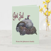 God Jul Scandinavian Julbocken Yule Goat After Joh カード (黄色い花)