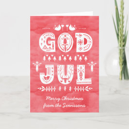 God Jul Swedish Christmas Card Scandiスタイルスクリプト シーズンカード