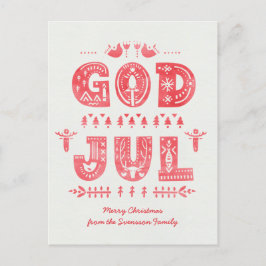 God Jul Swedish Christmas Card Scandiスタイルスクリプト ポストカード