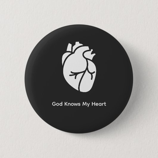 God Knows My Heart Christian T-Shirt 缶バッジ (正面)