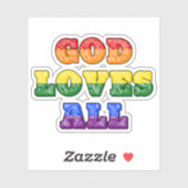 "God Loves All" Gay/LGBTQIA+/Queer Christian Pride シール (シート)