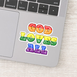 "God Loves All" Gay/LGBTQIA+/Queer Christian Pride シール