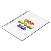 "God Loves All" Gay/LGBTQIA+/Queer Christian Pride ノートブック (左側)