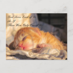 God Loves Usポストカードと子猫の写真 ポストカード
