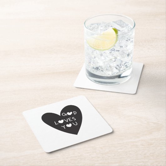 God loves you スクエアペーパーコースター (インサイチュ)