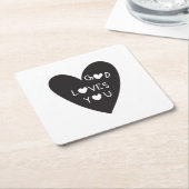 God loves you スクエアペーパーコースター (アングル)