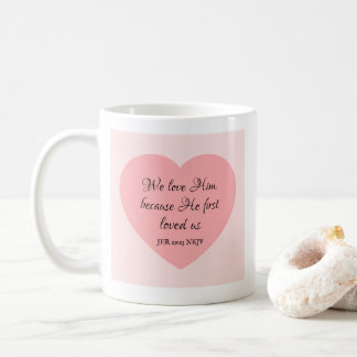 God Loves You Bible Verse Pinkish Red Heart Simple コーヒーマグカップ