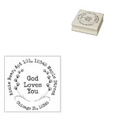 God Loves You Lavender Laurel with差出人住所 ラバースタンプ (押印)