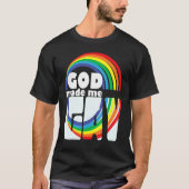 GOD MADE ME GAY RAINBOW IN LETTERS Tシャツ (正面)