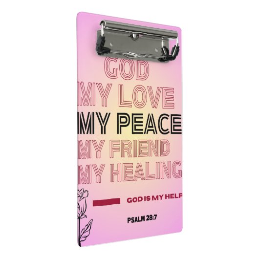   God, My Love & Help Psalm 28:7  ミニクリップボード (アングル)
