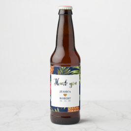 God & Navy |トロピカル ウェディング シャワー ビールラベル