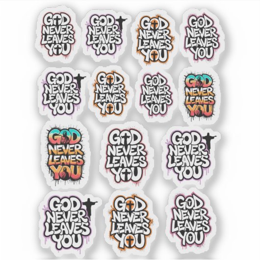 "God Never Leaves You" Christian Temporary Tattoos シール (正面)