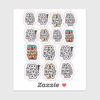 "God Never Leaves You" Christian Temporary Tattoos シール