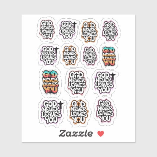 "God Never Leaves You" Christian Temporary Tattoos シール (シート)