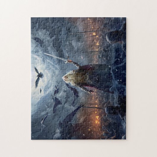 God Odin leads Einherjer Warrior of Asgards  ジグソーパズル (縦)