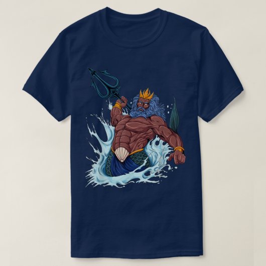 God of Greek mythology Neptune Poseidon Tシャツ (デザイン正面)