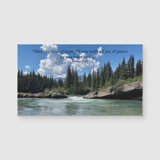 God of Hope Quote Mountain River Photograph Magnet (正面)