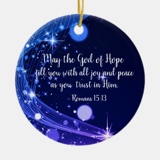 God of Hope Romans 15:13 Bible Verse, Christmas セラミックオーナメント (正面)