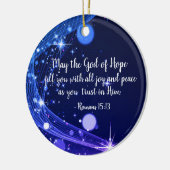 God of Hope Romans 15:13 Bible Verse, Christmas セラミックオーナメント (左)