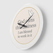 God own this business I am blessed to work in it ラージ壁時計 (傾斜)