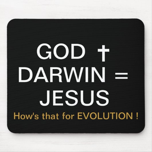 GOD PLUS DARWIN =イエス マウスパッド (正面)