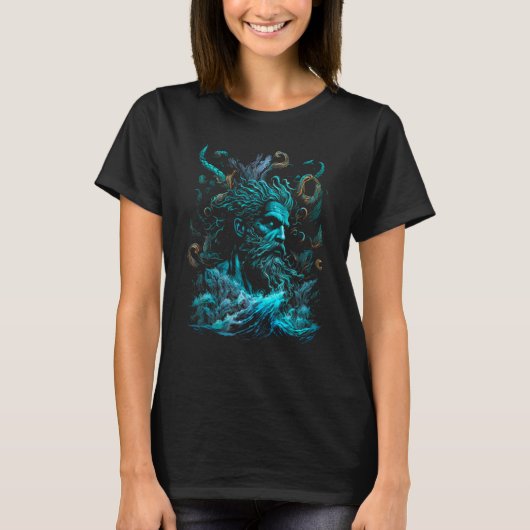 God Poseidon Greek Mythology Tシャツ (正面)