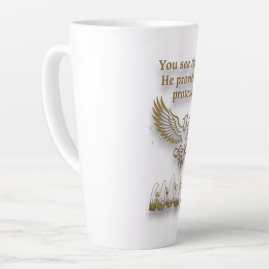 God protection カフェラテマグ (左アングル)