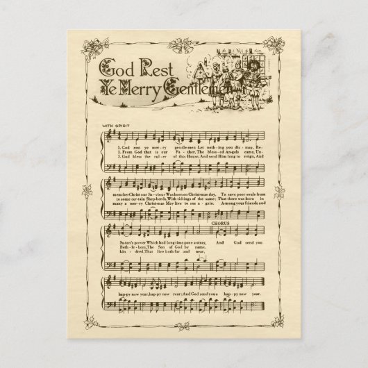 God Rest Ye紳士メリーCC0604ポストカード シーズンポストカード (正面)